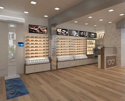 Monomer Design Optical Shop Display Cabinets 10mm Tempered Glass